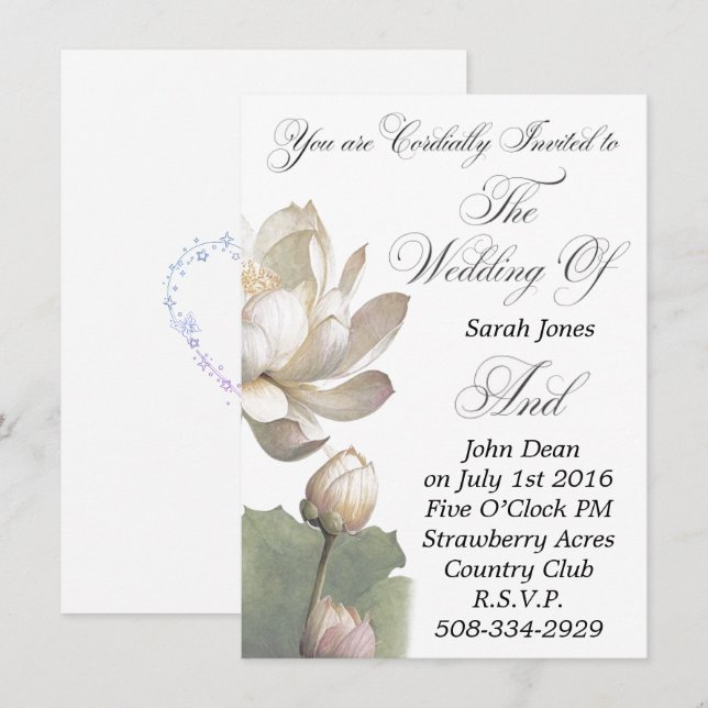 Wedding invitation simple (Front/Back)