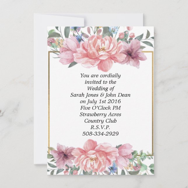 Wedding invitation simple (Front)