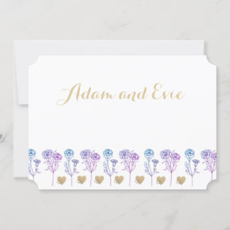 Wedding Invitation Simple and Elegant Carnations