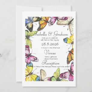 Wedding Invitation - Simple Butterfly Design