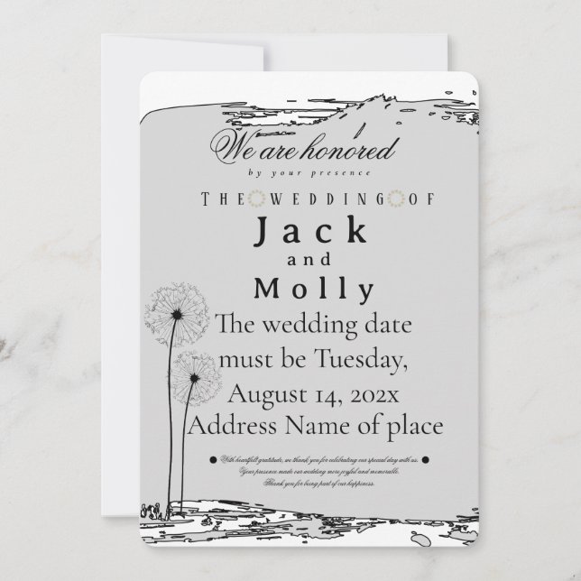 Wedding invitation Simplicity that speaks of luxry (Front)