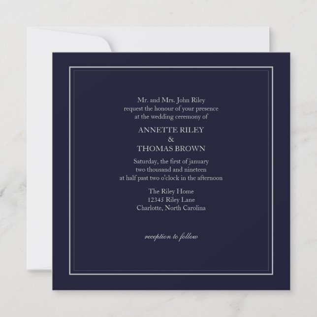 Wedding Invitation | Simply |dblgry (Front)