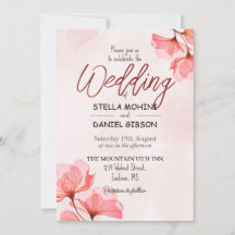 Wedding Invitation, Size: 5" x 7"
