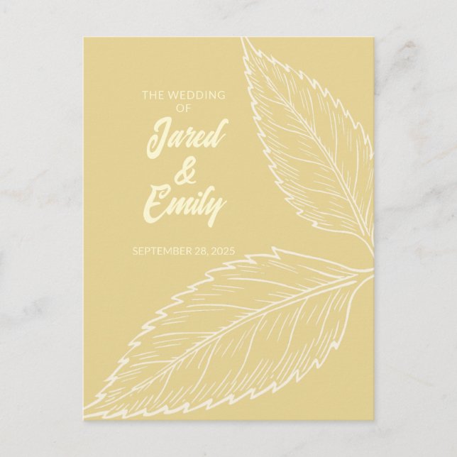 Wedding Invitation Soft Gold Postcard (Front)