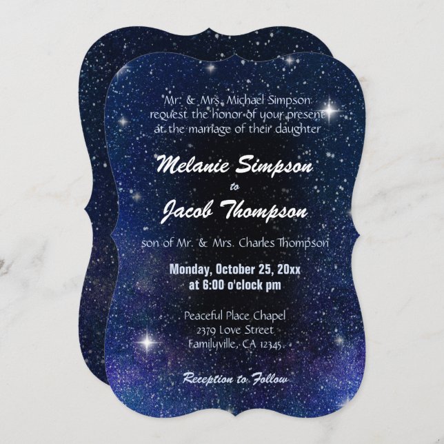 Wedding Invitation | Starry Night (Front/Back)