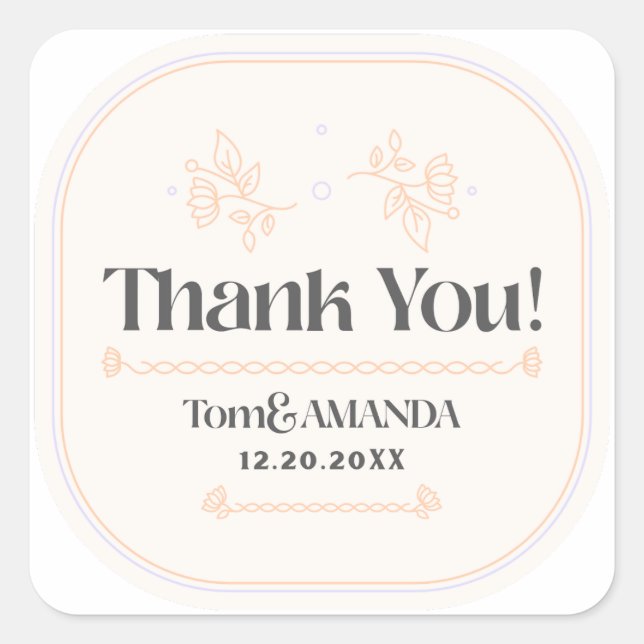 Wedding Invitation Sticker  (Front)