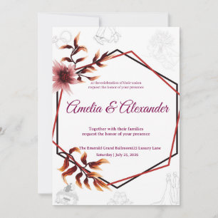 Wedding Invitation Suite · Elegant Floral Cover · 
