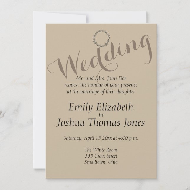 Wedding Invitation Template Custom Simple Modern (Front)