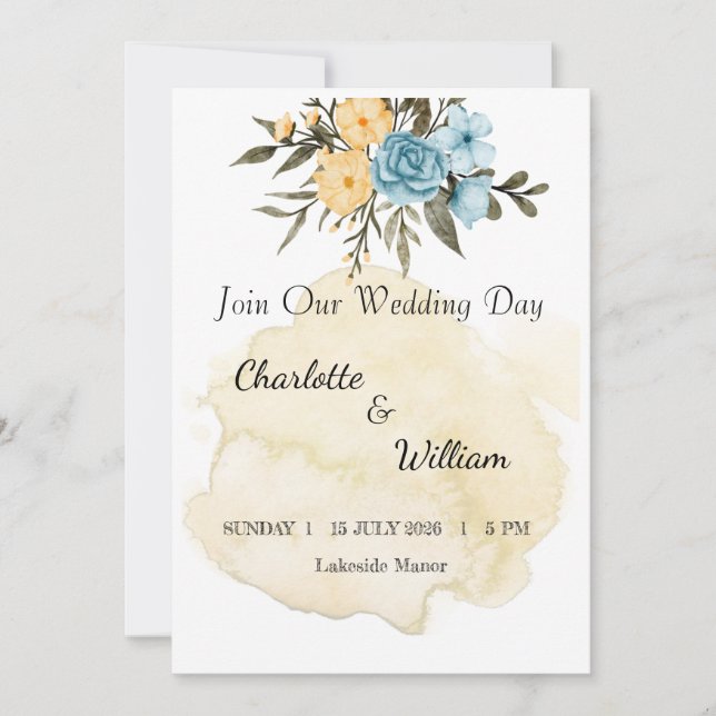Wedding Invitation Template | Elegant Modern Weddi (Front)