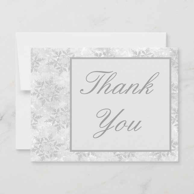 Wedding Invitation Thank you card Winter snowflake (Front)