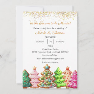 Wedding Invitation, 'Tis the Season to be Married  Invitation