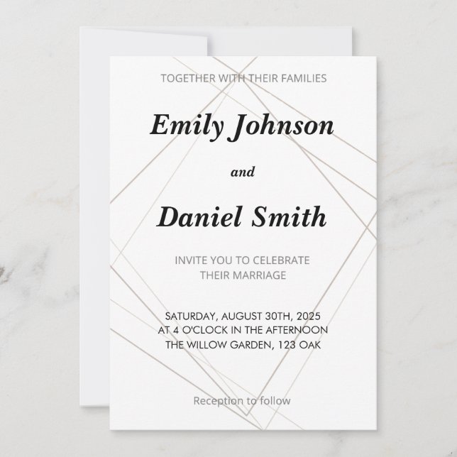 Wedding Invitation – Together With Their Families (Front)