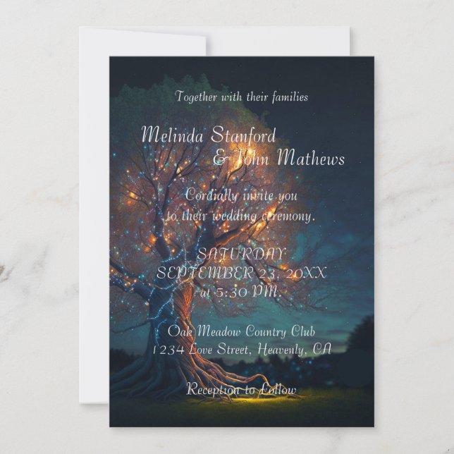 Wedding Invitation | Tree with Lights (Front)