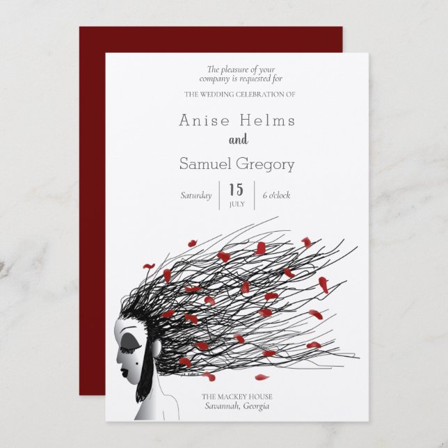 Wedding invitation Unique, whimsical (Front/Back)