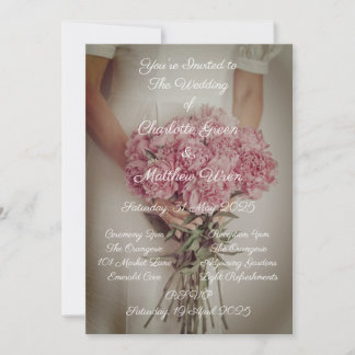Wedding Invitation Vintage Style Floral Elegant