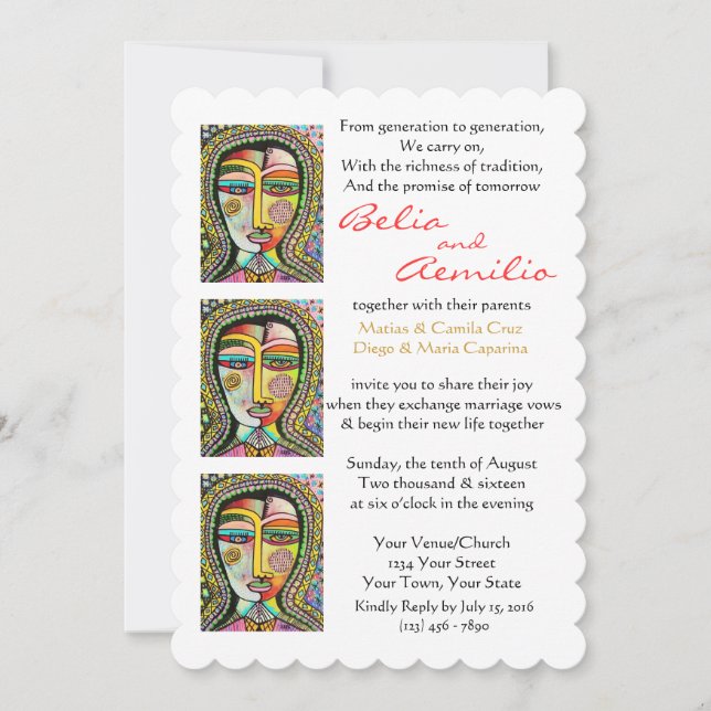 Wedding Invitation Virgin of Guadalupe MIRACLES (Front)
