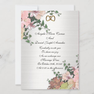 Wedding Invitation Watercolor flowers