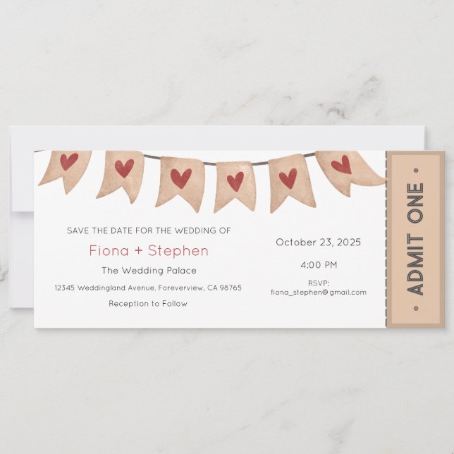 Wedding Invitation, Wedding Ceremony Reception Invitation (Front)