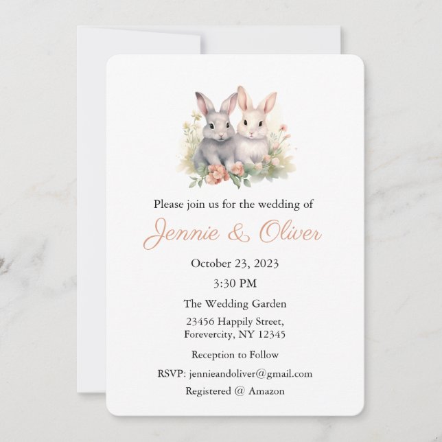 Wedding Invitation, Wedding Stationary, Bride  Invitation (Front)