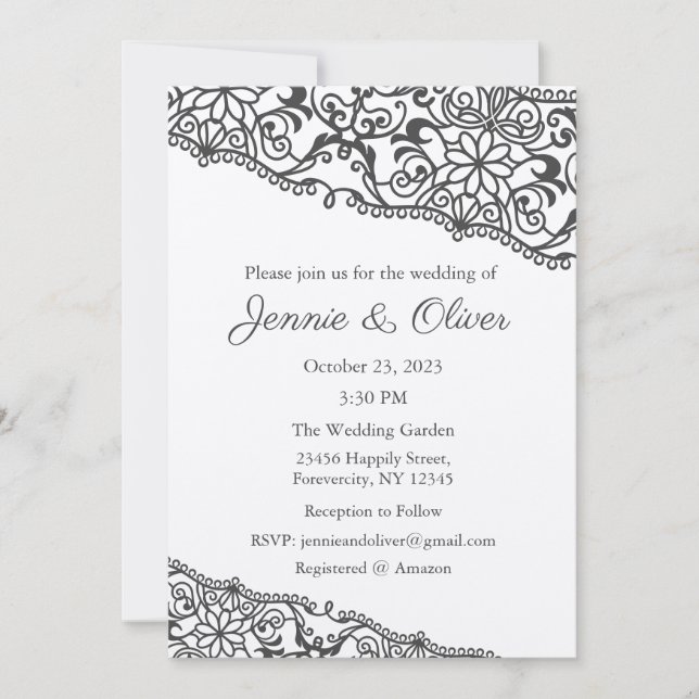 Wedding Invitation, Wedding Stationary, Bride  Invitation (Front)