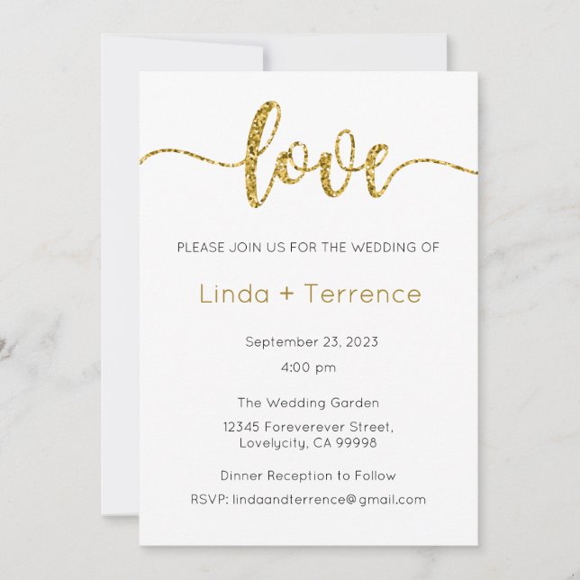 Wedding Invitation, Wedding Stationary, Heart Invitation (Front)