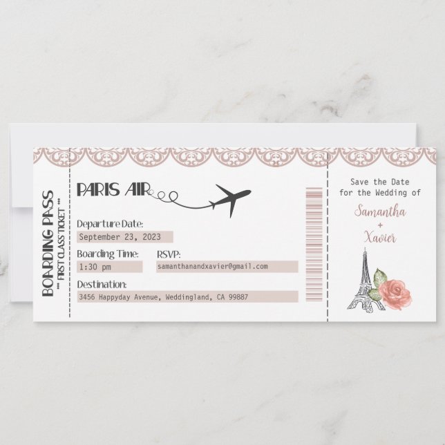 Wedding Invitation, Wedding Stationary, Love Invitation (Back)