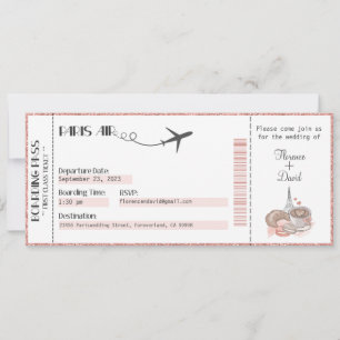 Wedding Invitation, Wedding Stationary, Paris Invitation