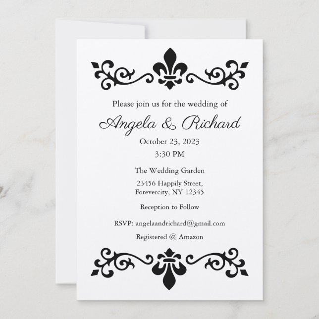 Wedding Invitation, Wedding Stationary, Paris Invitation (Front)