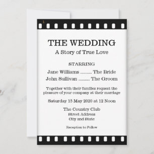 Wedding Invitation With A Movie Film Theme