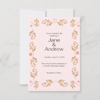 Wedding invitation with ample space for writing, f