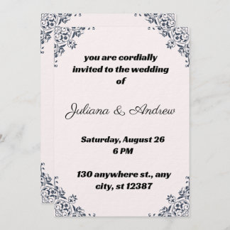 Wedding Invitation with Elegant Corner Designs