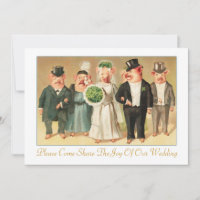 Wedding Invitation with Formal Pig Bridal Party
