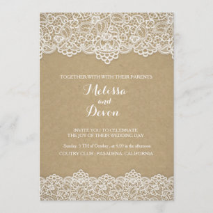wedding invitation with lace