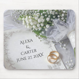 Wedding Invitation With Lily of the Valley Bouquet Mouse Pad