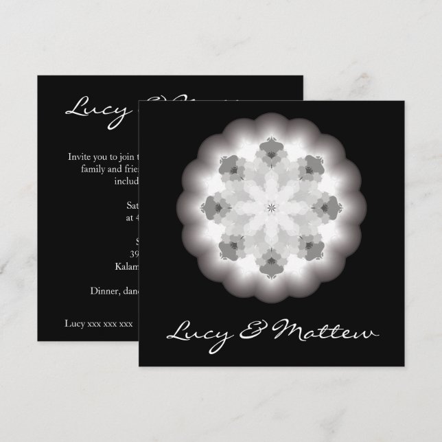 Wedding Invitation with Mandala Illustration (Front/Back)