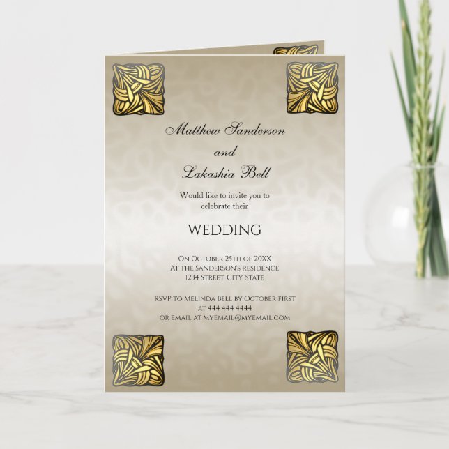 Wedding invitation with reception menu (Front)