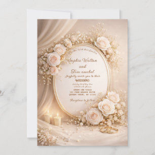 Wedding invitation with white flowers