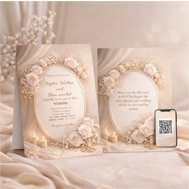Wedding invitation with white flowers (Creator Uploaded)