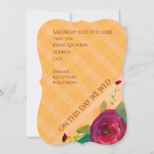 Wedding Invitation With Wine Rose