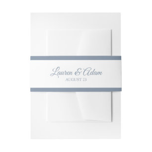 Wedding Invitation Wrap Basic Borders-Dusty Blue Invitation Belly Band