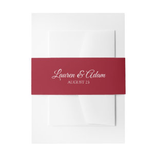 Wedding Invitation Wrap / Belly Band Burgundy