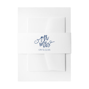 Wedding Invitation Wrap / Belly Band Navy Blue