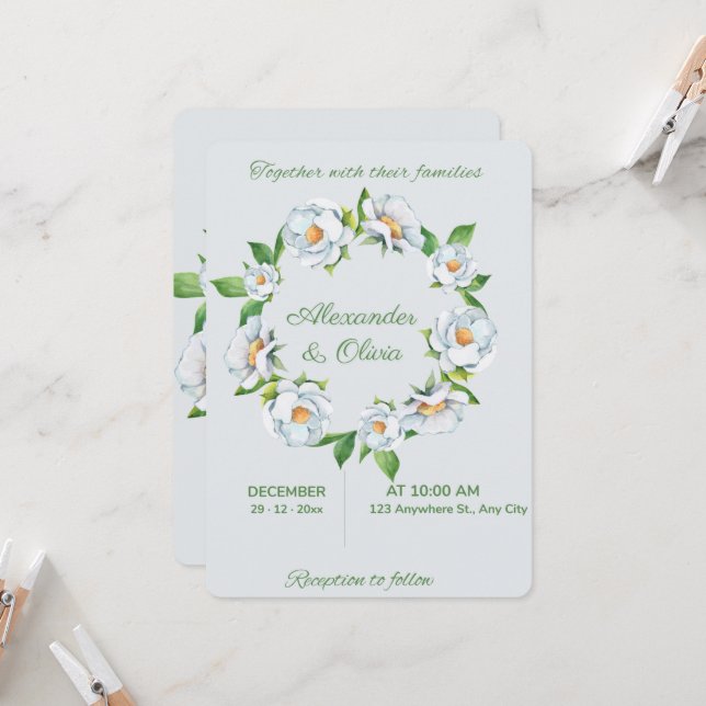  Wedding Invitations (Front/Back In Situ)