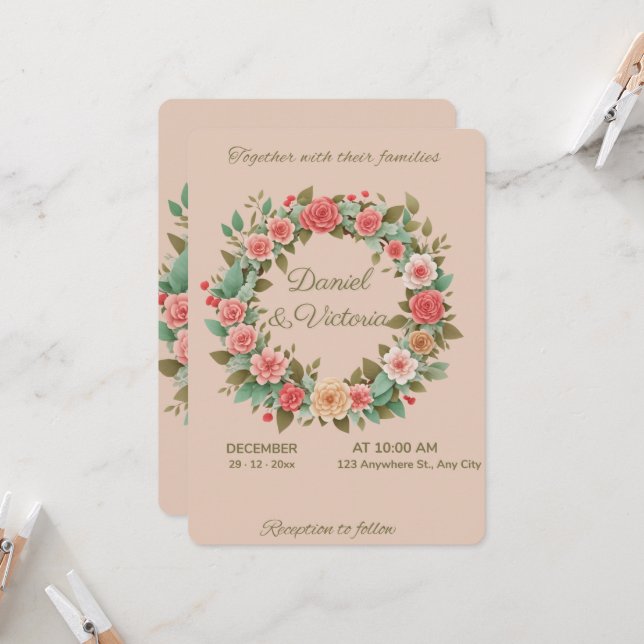  Wedding Invitations (Front/Back In Situ)