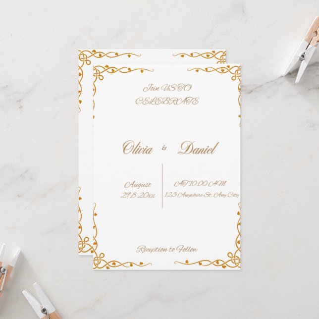  Wedding Invitations (Front/Back In Situ)