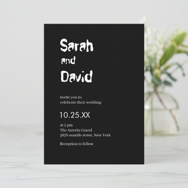 wedding invitations black and white (Standing Front)