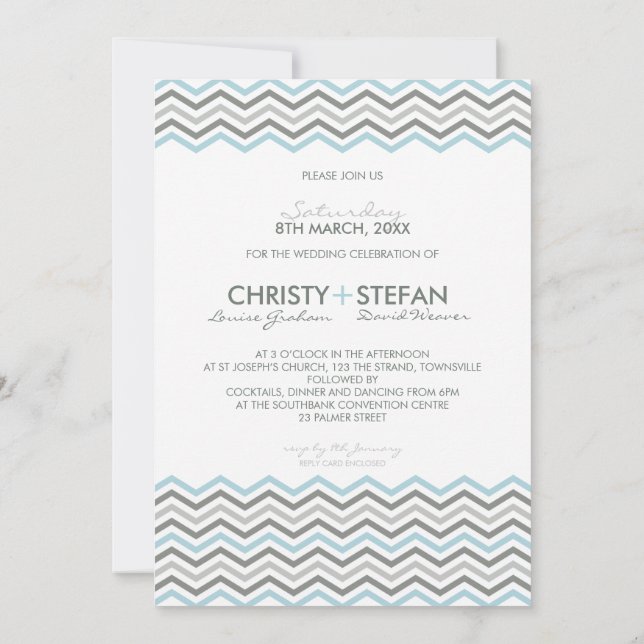 WEDDING INVITATIONS :: chevron1 5x7 3 (Back)