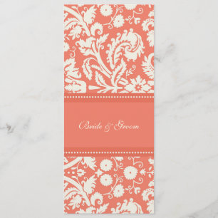 Wedding Invitations Coral Cream Damask