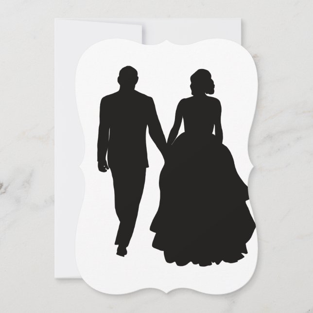 Wedding Invitations Couple Silhouette (Front)