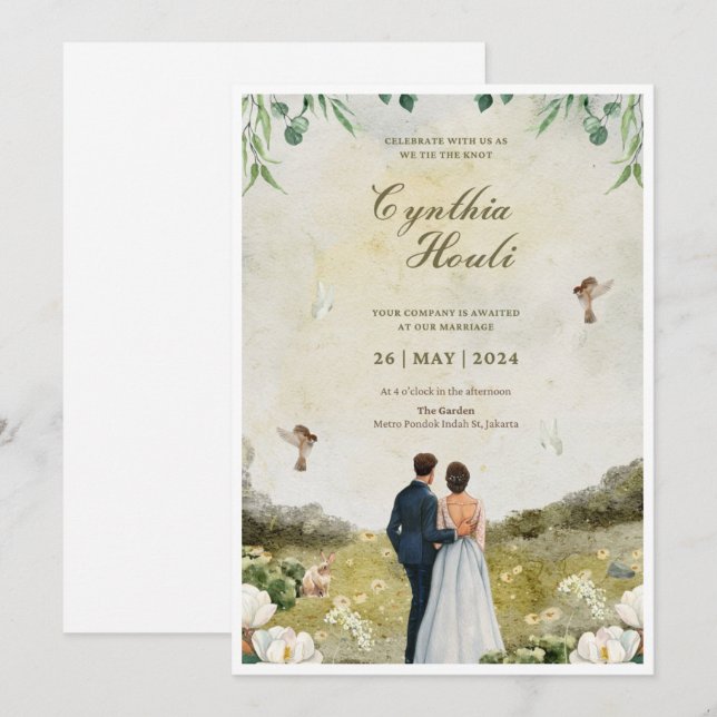 Wedding Invitations 💍 – Elegant & Customisable De (Front/Back)
